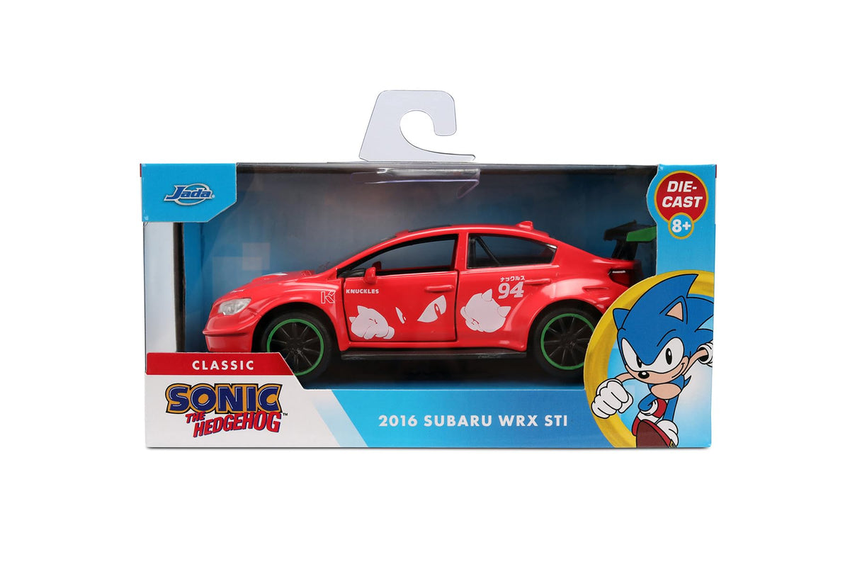 Jada 2016 Subaru WRX STI w/Knuckles Theme, Sonic The Hedgehog Toys 37024-1/32 Scale Diecast Model Car