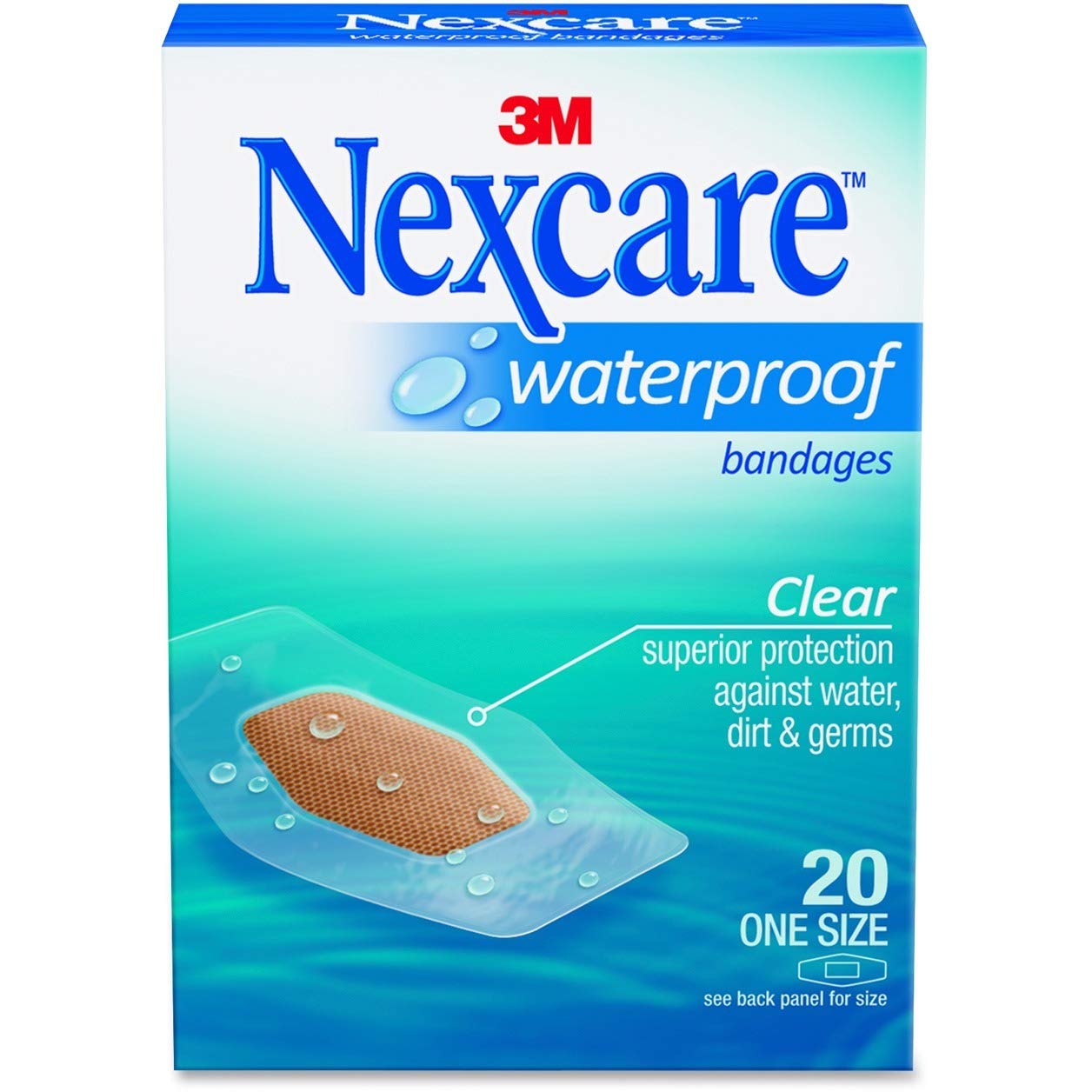 3M Waterproof Bandages, 1-1/16"x2-1/4", Clear (MMM58620PB) Category: Bandages and Dressings - 20 ct – Sports