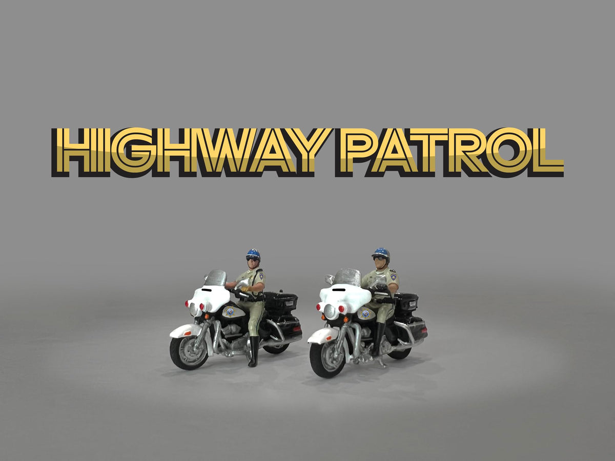 AD AmericanDiorama Highway Patrol 1:64 Metal Figures Set AD-64529MJ