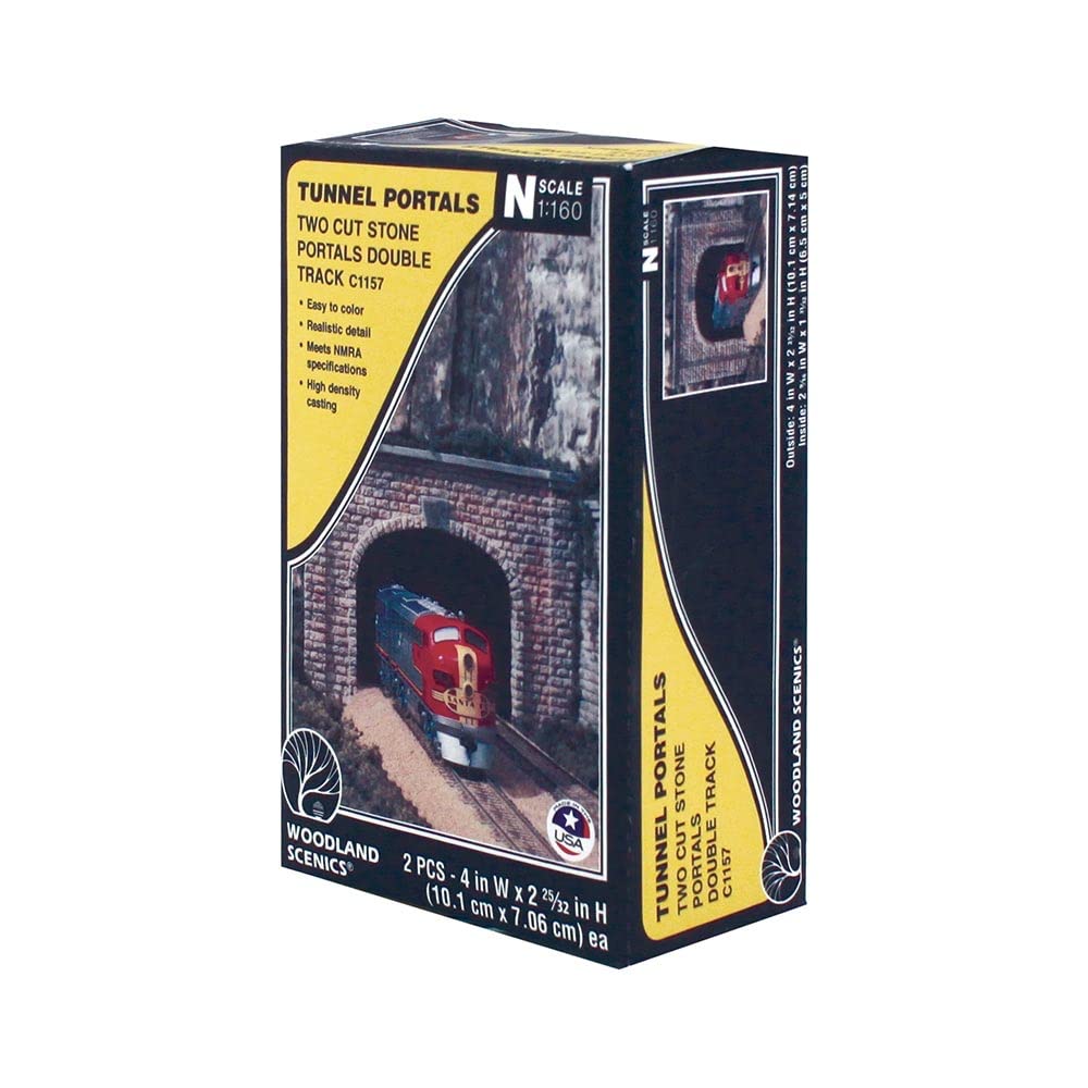 N Double Tunnel Portal, Cut Stone (2) – Toy