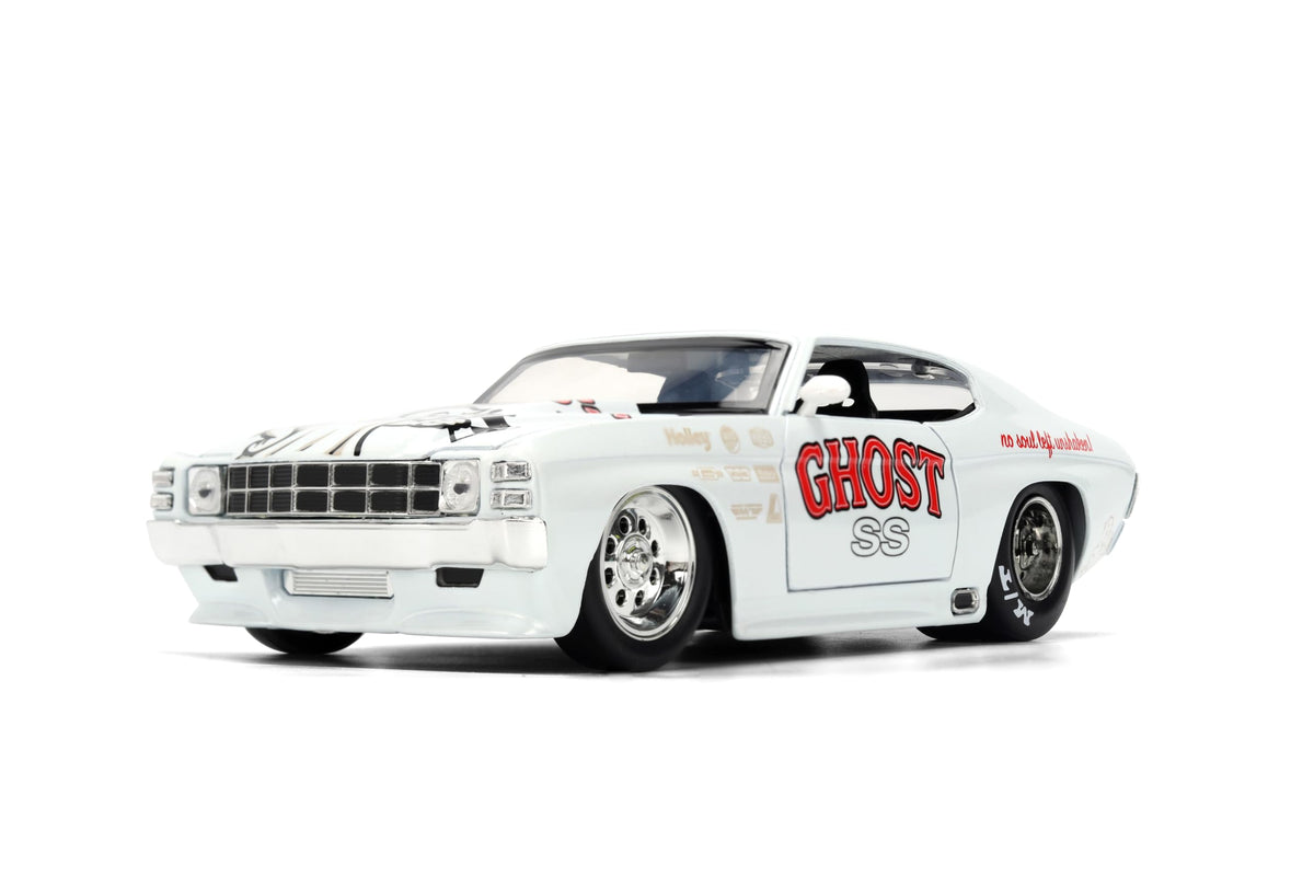 Jada Toys Bigtime Muscle 1:24 1971 Chevrolet Chevelle SS Die-cast Car – Opening Doors, Hood, Trunk, Rubber Tires(White)
