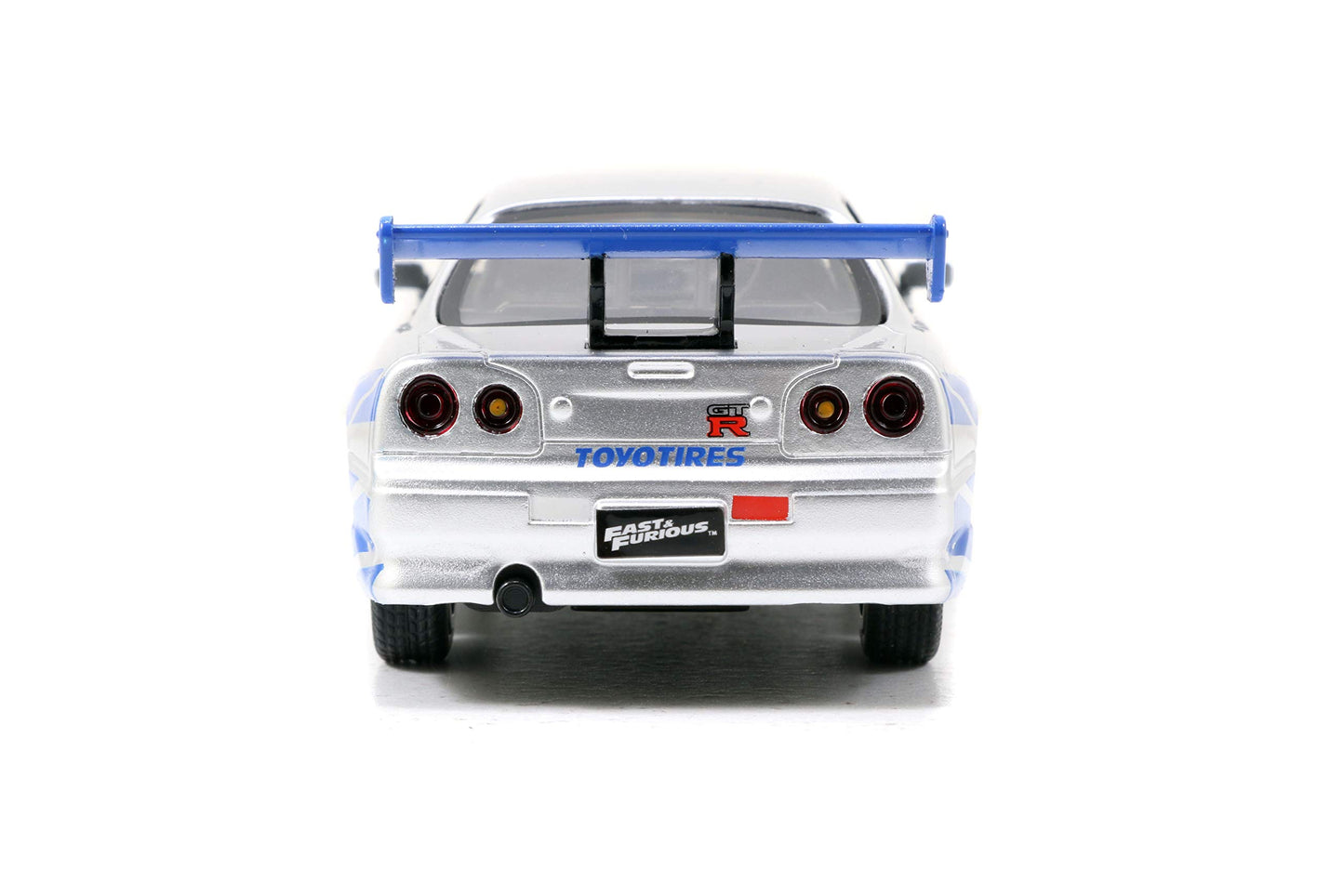 Fast & Furious Brian's Nissan Skyline GT-R R34 Silver & Nissan GT-R R34 Blue 1:32 Die - cast Car, Toys for Kids and Adults
