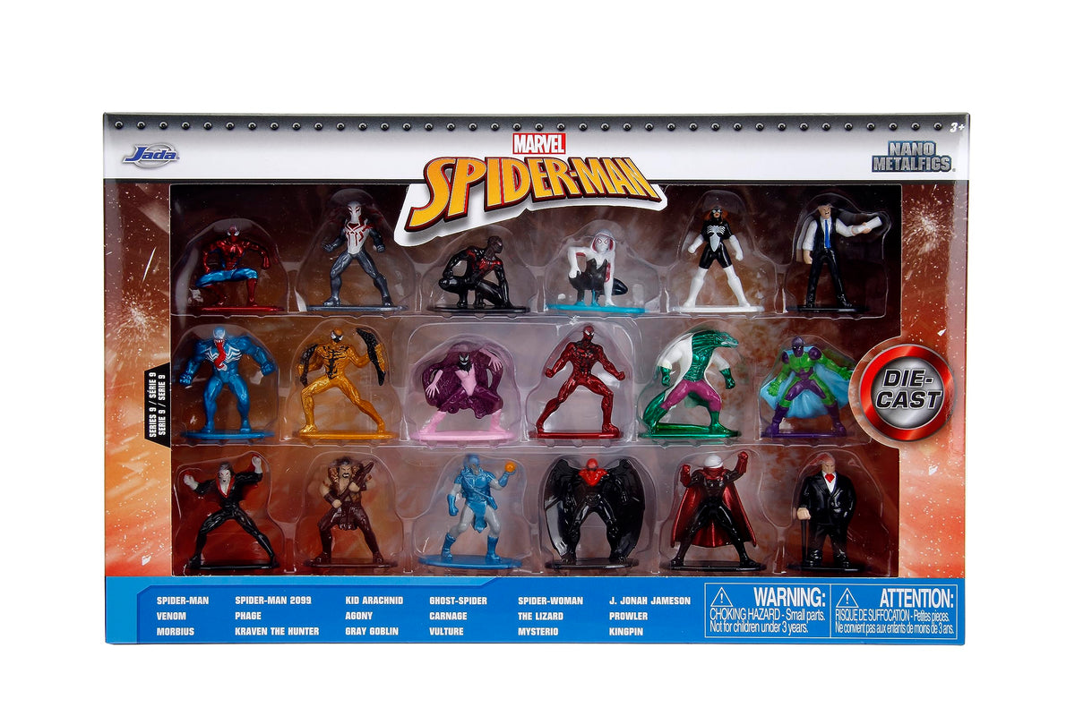 Jada Toys Marvel Spider-Man 18-Pack Series 9 Die-cast Figures, Toys for Kids and Adults