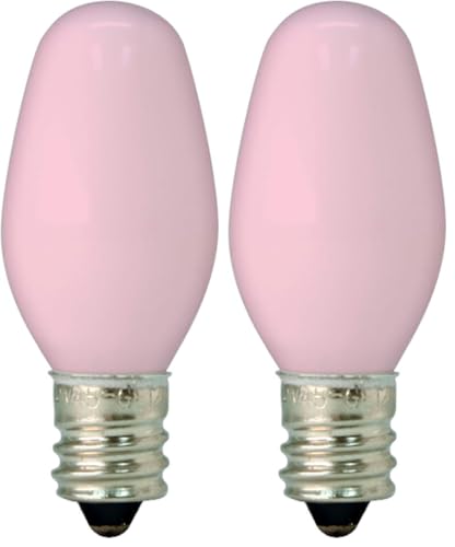 GE Lighting 26222 4-Watt 14-Lumen C7 Night Light Bulb, Pink, 2-Pack – Home Improvement