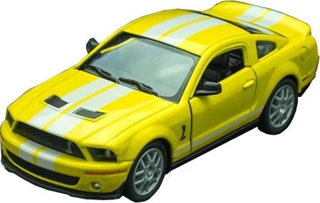 KiNSMART 2007 Ford Shelby GT500 with Racing Stripes 1:38 Scale 5 Inch Die Cast Metal Model Toy Muscle Car