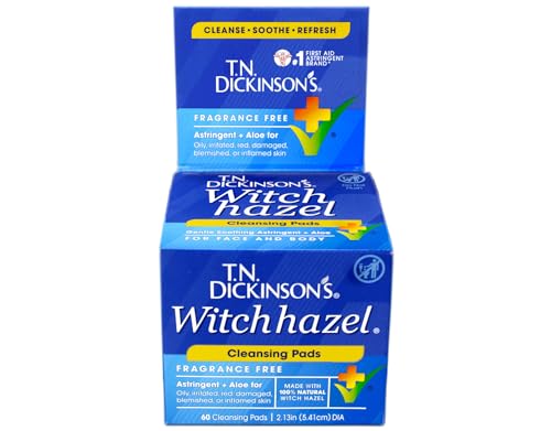 T.N. Dickinson's Witch Hazel Cleansing Pads, 60 Count – Beauty