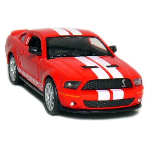 KiNSMART 2007 Ford Shelby GT500 with Racing Stripes 1:38 Scale 5 Inch Die Cast Metal Model Toy Muscle Car