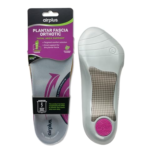 Airplus Plantar Fasciitis Orthotic 3/4 Length Shoe Insole- Foam Shell & Gel Heel - Deep Heel Cup, Full-Foot Arch Support - Soft Cushioning & Stability-APMA Certified-Fits Most Shoes & Boots – Shoes