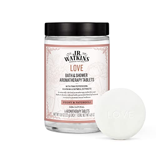 J.R. Watkins Love Bath & Shower Aromatherapy Tablets, Peony & Patchouli Shower Steamers, 5.6 oz – Beauty