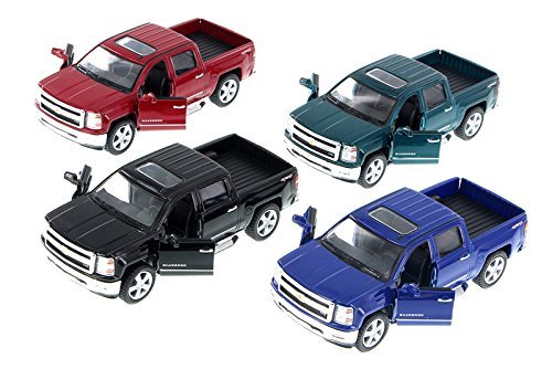 KiNSMART 2014 Chevrolet Silverado LTZ Crew Cab 4x4 1:46 Scale 5" Die Cast Metal Model Pick-up Truck Toy
