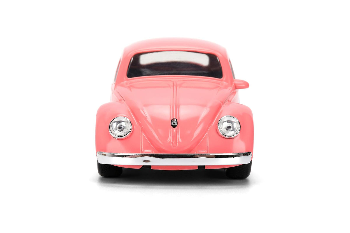 Jada Spongebob Squarepants Patrick Star 1959 VW Beetle - Die-Cast Vehicle Toys - 1:32 Scale, Detailed Exterior, Chrome Accents - Hollywood Rides Series - Ages 8+ - Pink/Green