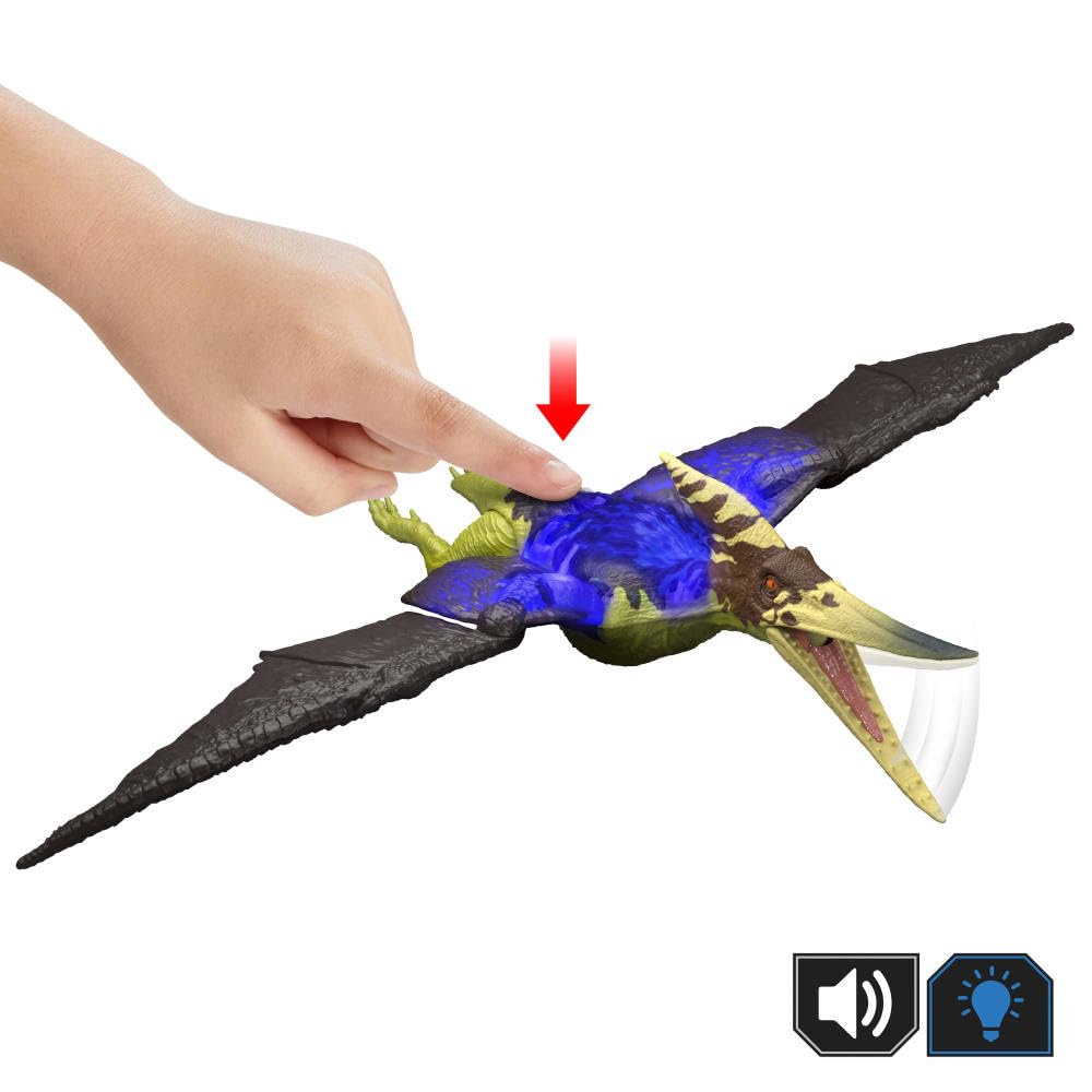 Mattel Jurassic World Rebirth Wild Roar Toy with Tail-Controlled Chomp Multi-Direction Attack & Sound, Posable & Digital Play