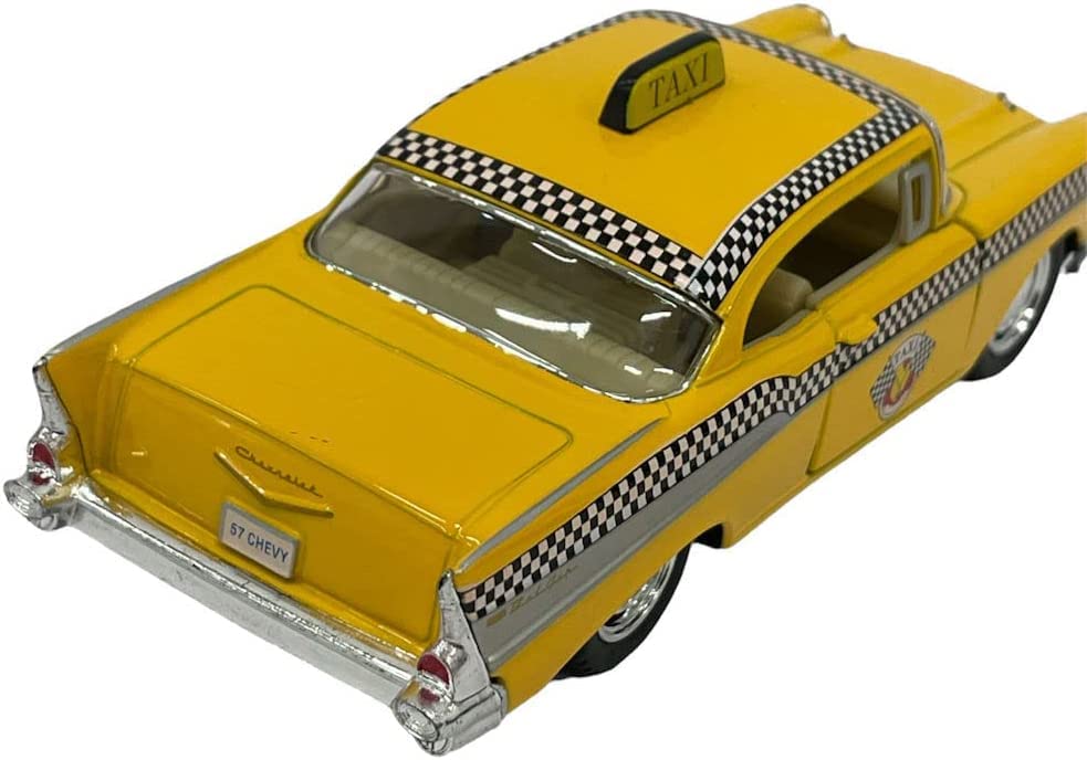 KiNSMART 1957 Chevy Bel Air Coupe Classic Taxi Cab 5" 1:40 Scale Die Cast Metal Model Toy Car