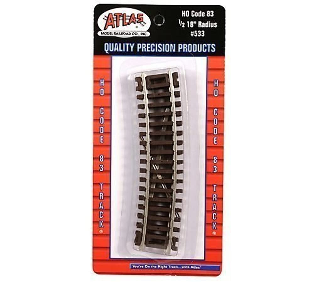 Code 83 Nickel Silver 1/2-18" Radius Snap Track HO Scale Atlas Trains – Toy