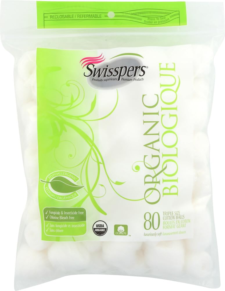Organic Essentials Cotton Balls Triple Size 80 Each (Pack of 3) – Beauty