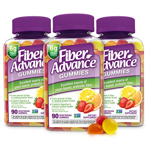 Fiber Advance Gummies | 100% Plant Based Fiber Supplement for Digestive Health | Chicory Root Inulin Prebiotic Fiber Gummies for Adults | Gluten Free, Vegetarian, & Non-GMO – Drugstore