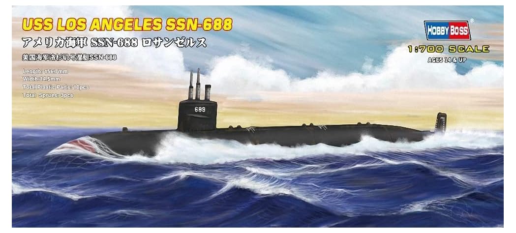 Hobby Boss USS Navy Los Angeles Submarine SSN-688 Boat Model Building Kit – Toy