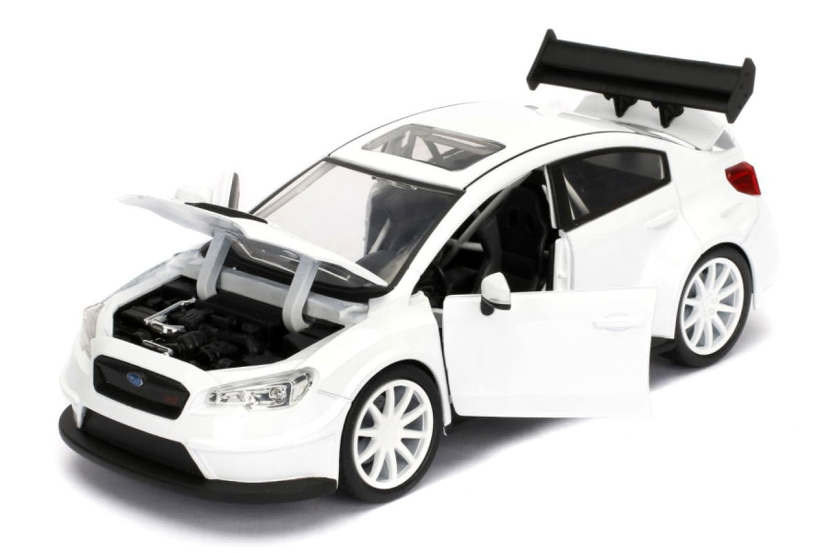 Jada Toys Fast & Furious 1:24 Mr. Little Nobody's Subaru WRX STI Die-cast Car, toys for kids and adults, White (98296)