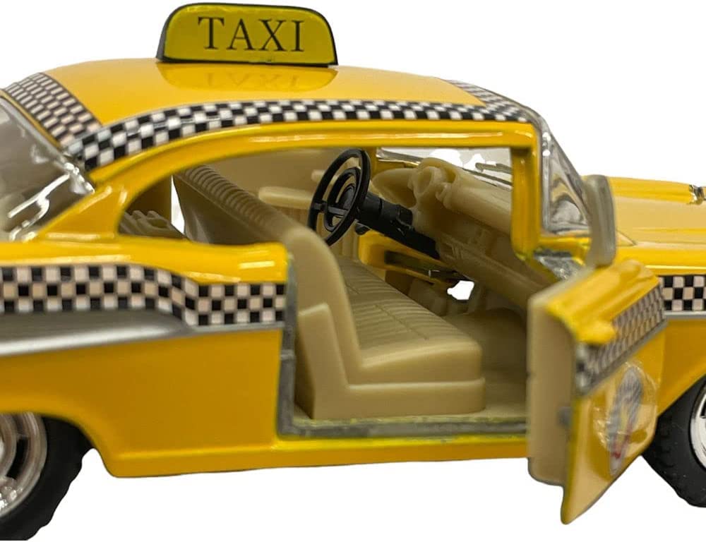 KiNSMART 1957 Chevy Bel Air Coupe Classic Taxi Cab 5" 1:40 Scale Die Cast Metal Model Toy Car