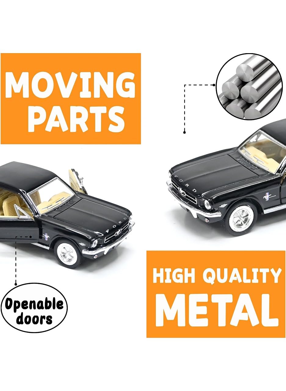 KiNSMART 1964 1/2 Ford Mustang 1:36 Scale 5" Die Cast Metal Model Classic Toy Car