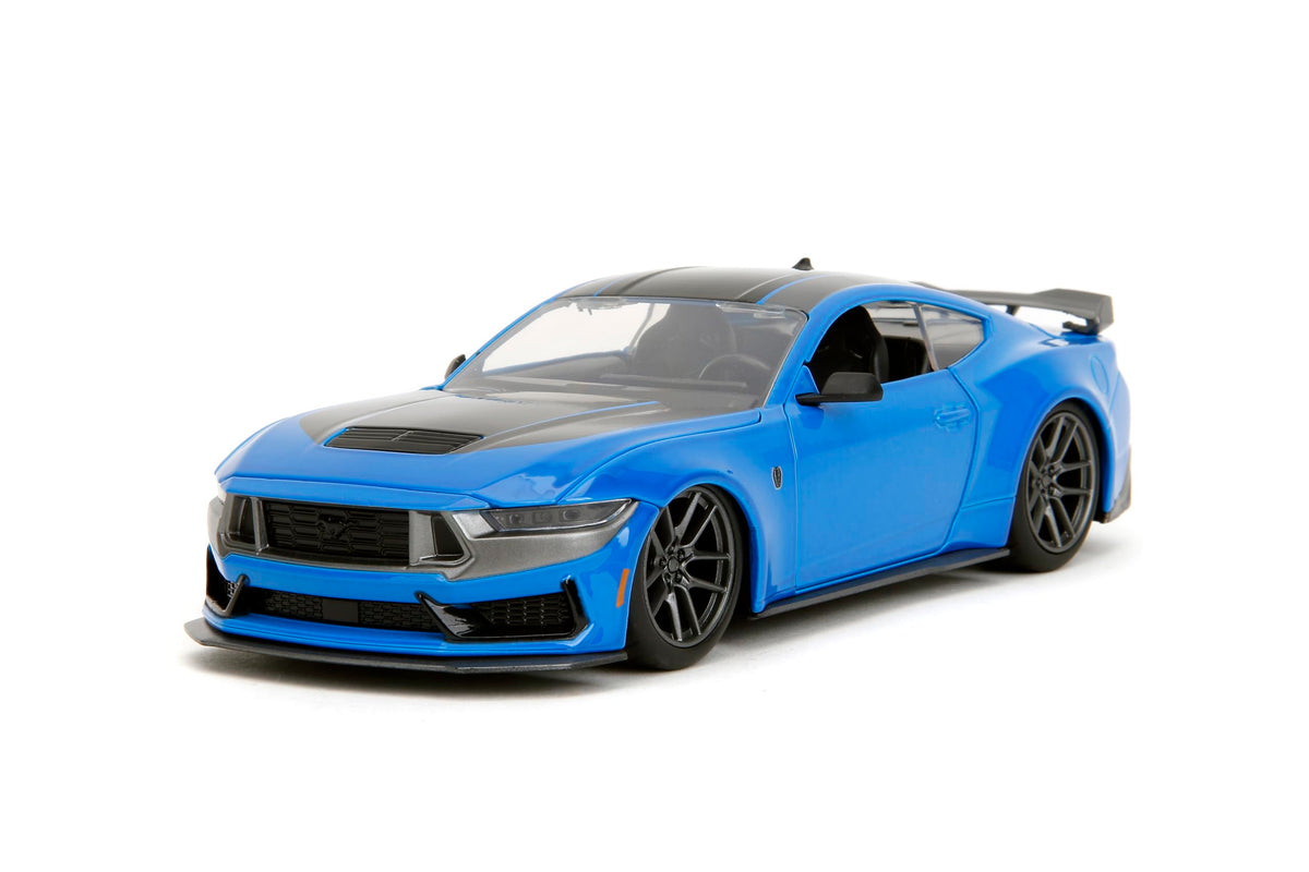 Jada Toys Bigtime Muscle 1:24 2024 Ford Mustang Dark Horse Die-cast Car - Opening Doors, Hood, Trunk, Rubber Tires(Blue)