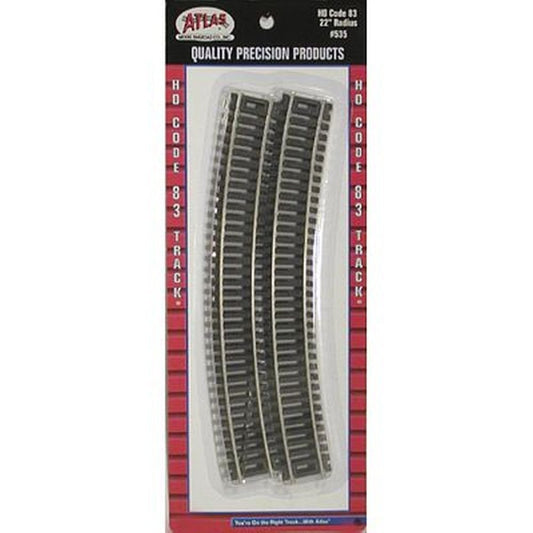 Atlas HO Scale Code 83 22" Radius Curve 6-Pack Model Train Track – Toy