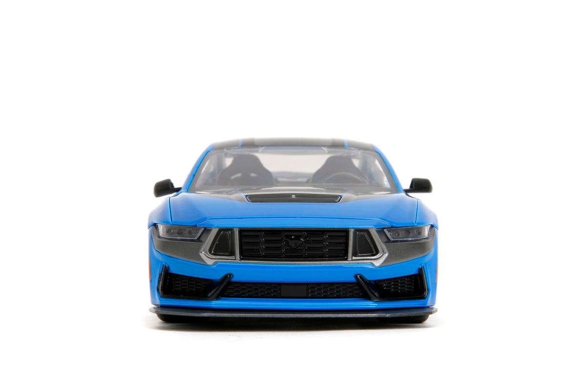 Jada Toys Bigtime Muscle 1:24 2024 Ford Mustang Dark Horse Die-cast Car - Opening Doors, Hood, Trunk, Rubber Tires(Blue)