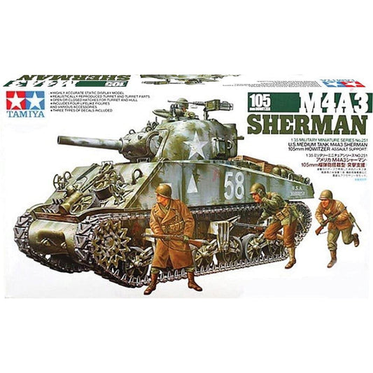 Tamiya M4A3 Sherman 105MM Howitzer – Toy