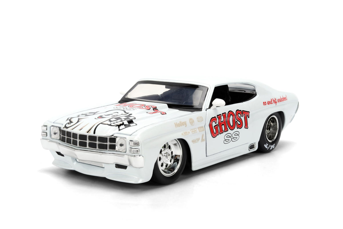 Jada Toys Bigtime Muscle 1:24 1971 Chevrolet Chevelle SS Die-cast Car – Opening Doors, Hood, Trunk, Rubber Tires(White)