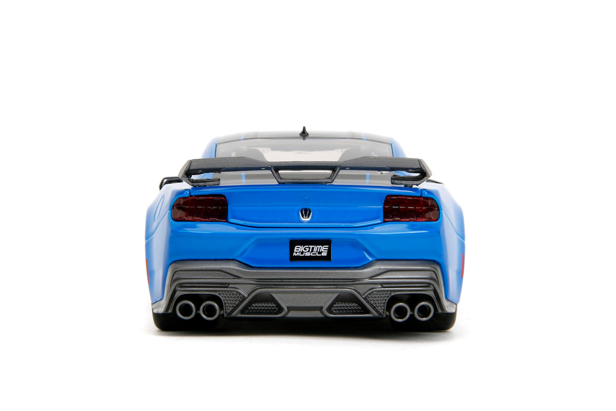 Jada Toys Bigtime Muscle 1:24 2024 Ford Mustang Dark Horse Die-cast Car - Opening Doors, Hood, Trunk, Rubber Tires(Blue)