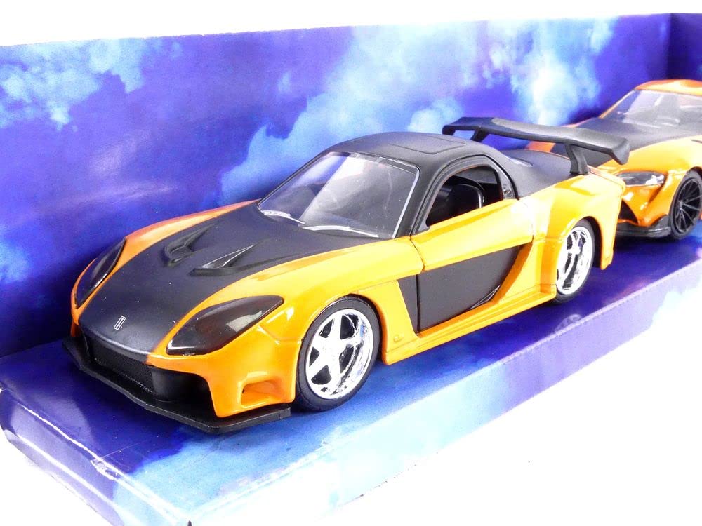 Jada Fast & Furious 1:32 Han's Mazda RX-7 & Toyota GR Supra Die-cast Car Twin Pack, Toys for Kids and Adults