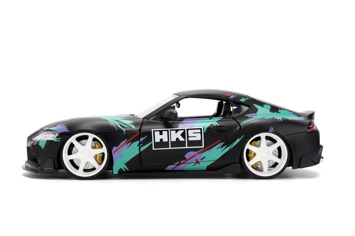 Jada 2020 Toyota GR Supra HKS, Black/Green Toys 37023-1/24 Scale Diecast Model Car