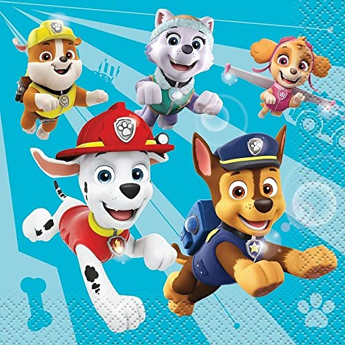 Paw Patrol Multicolor Beverage Napkins (Pack of 16) - Fun & Colorful Design, Perfect for Kids Birthdays & Celebrations – Drugstore