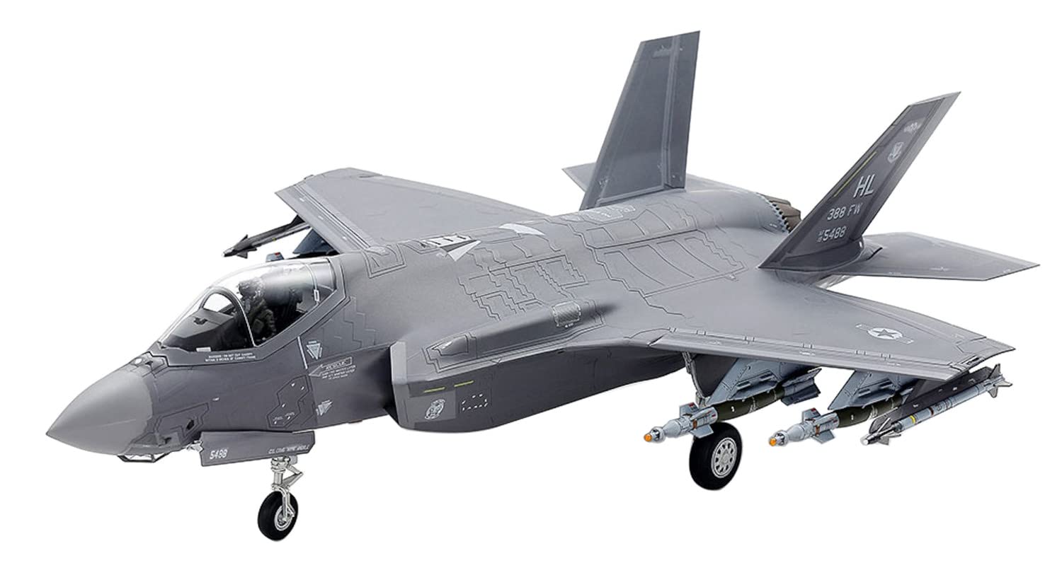Tamiya 60792 1:72 F-35A Lightning II - Faithful Replica, Plastic Kit, Crafts, Model Kit, Assembly, Unpainted, Multi-Coloured – Toy
