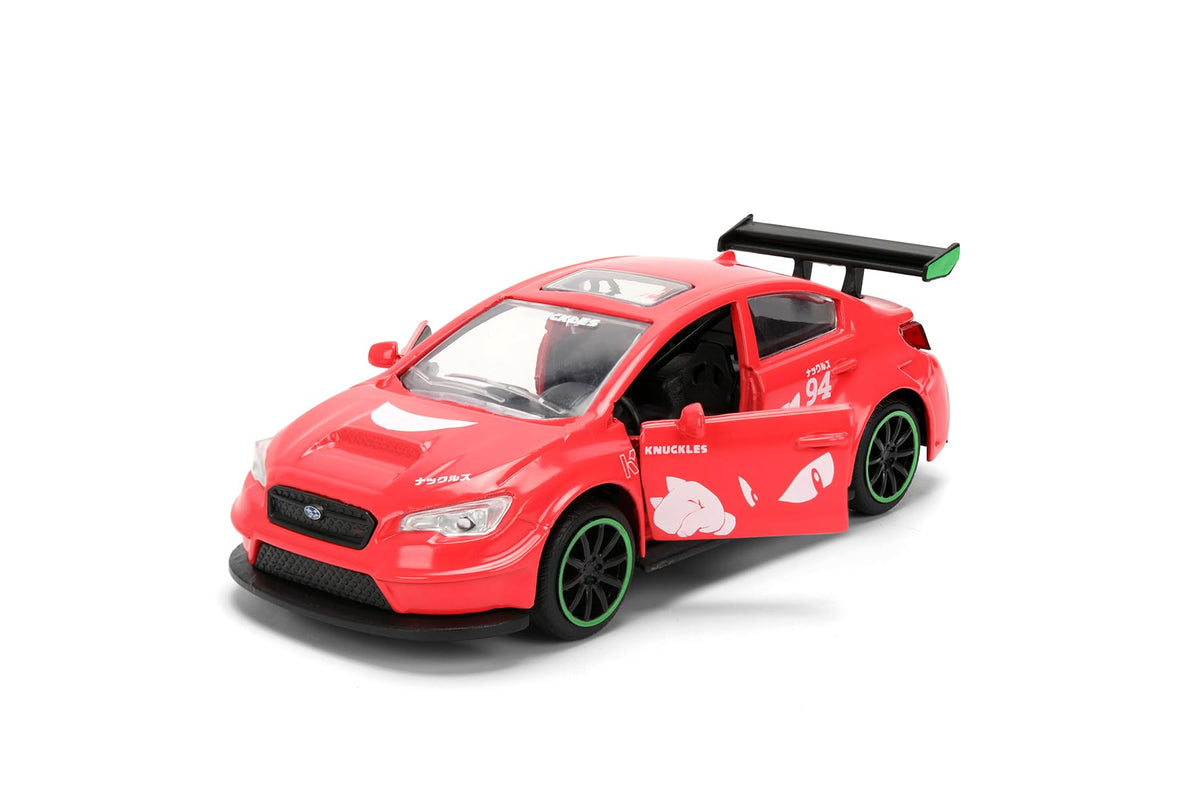 Jada 2016 Subaru WRX STI w/Knuckles Theme, Sonic The Hedgehog Toys 37024-1/32 Scale Diecast Model Car