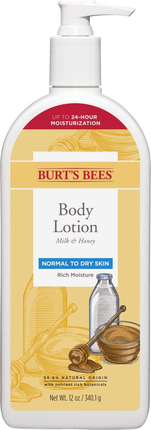 Burts Bees Body Lotion for Normal to Dry Skin with Milk & Honey, 12 Oz (Package May Vary) – Beauty