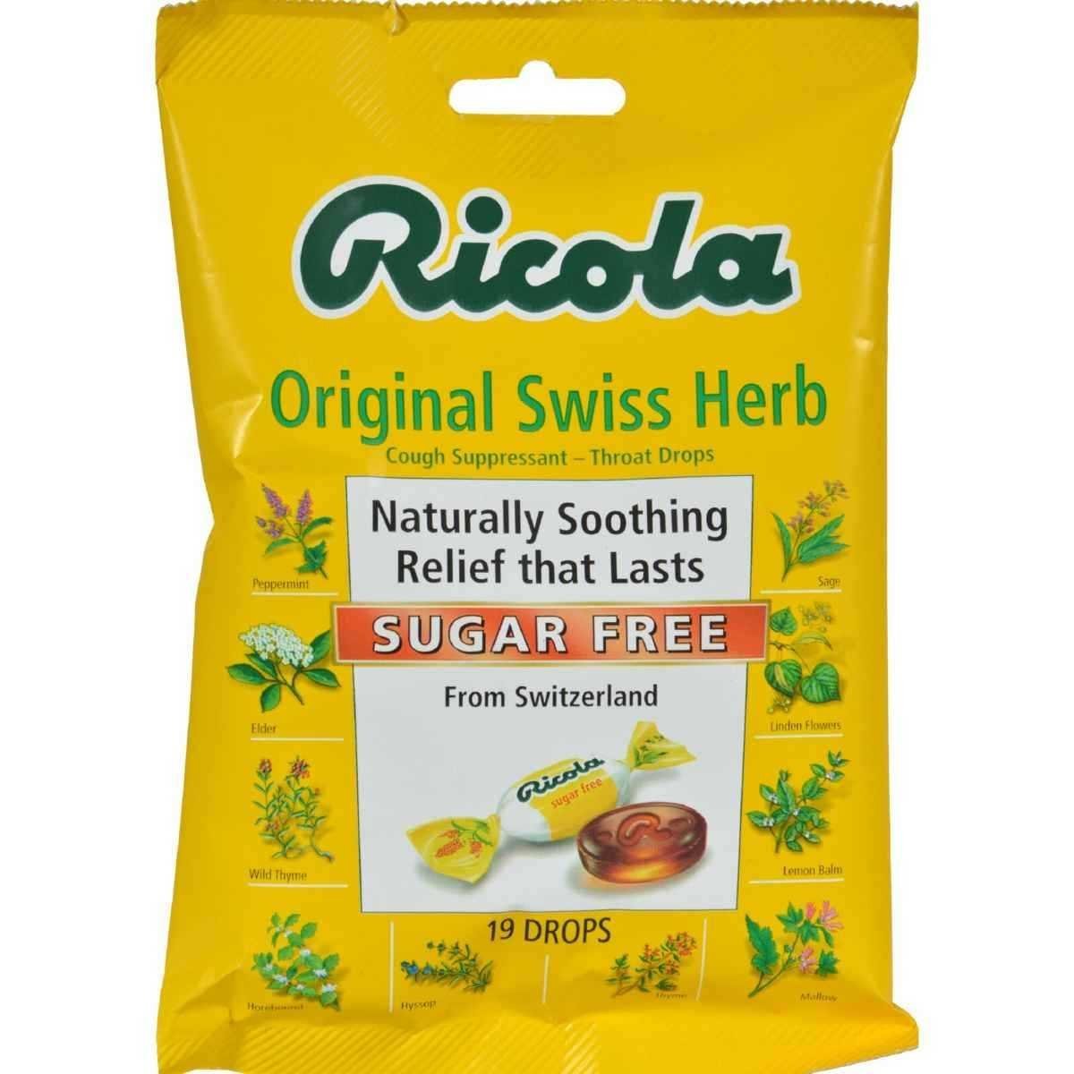 Ricola Sugar-Free Original Swiss Herb Cough Drops, 19 Count (Pack of 12) – Drugstore
