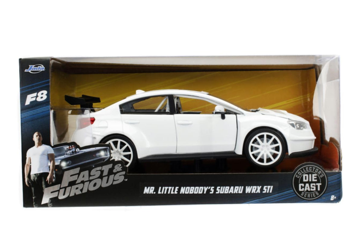 Jada Toys Fast & Furious 1:24 Mr. Little Nobody's Subaru WRX STI Die-cast Car, toys for kids and adults, White (98296)
