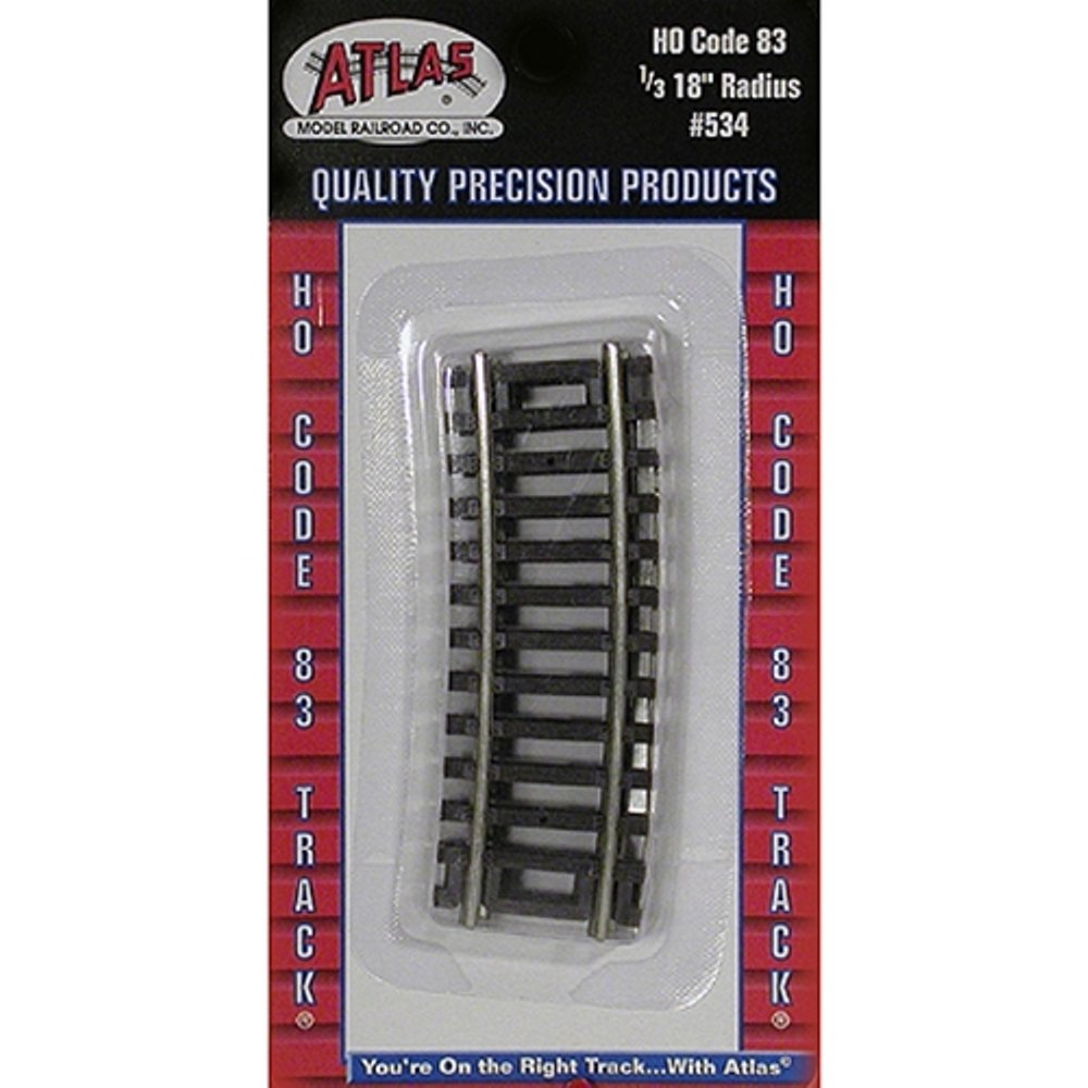 Atlas 534 HO Code 83 18" radius 1/3 section 4pcs – Toy