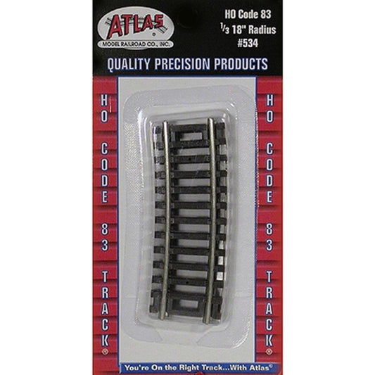 Atlas 534 HO Code 83 18" radius 1/3 section 4pcs – Toy