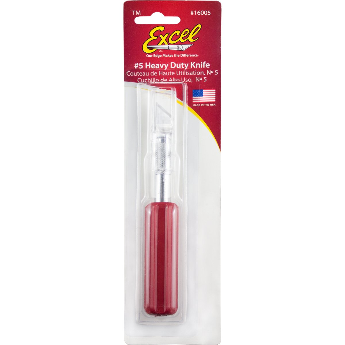 Excel Blades K5 Heavy Duty Hobby Knife with Safety Cap, Hexagonal Plastic Grip Handle – Home