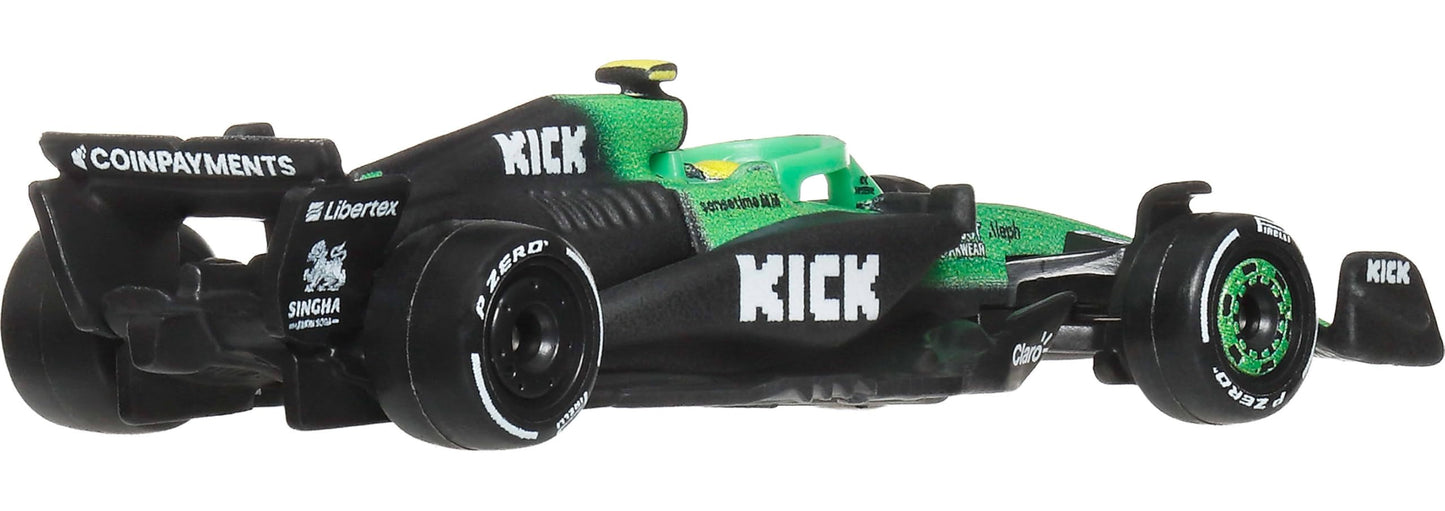 Hot Wheels 1:64 Scale Premium Die-Cast Formula 1 Collectible Toy Race Car with Real Riders Tires & Metal/Metal Body & Chassis