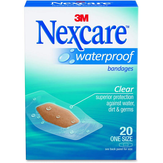 3M Waterproof Bandages, 1-1/16"x2-1/4", Clear (MMM58620PB) Category: Bandages and Dressings - 20 ct – Sports