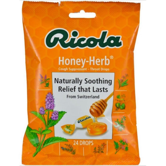 Ricola Honey Herb Herbal Cough Suppressant Throat Drops, 24ct Bag (Pack of 5) – Drugstore