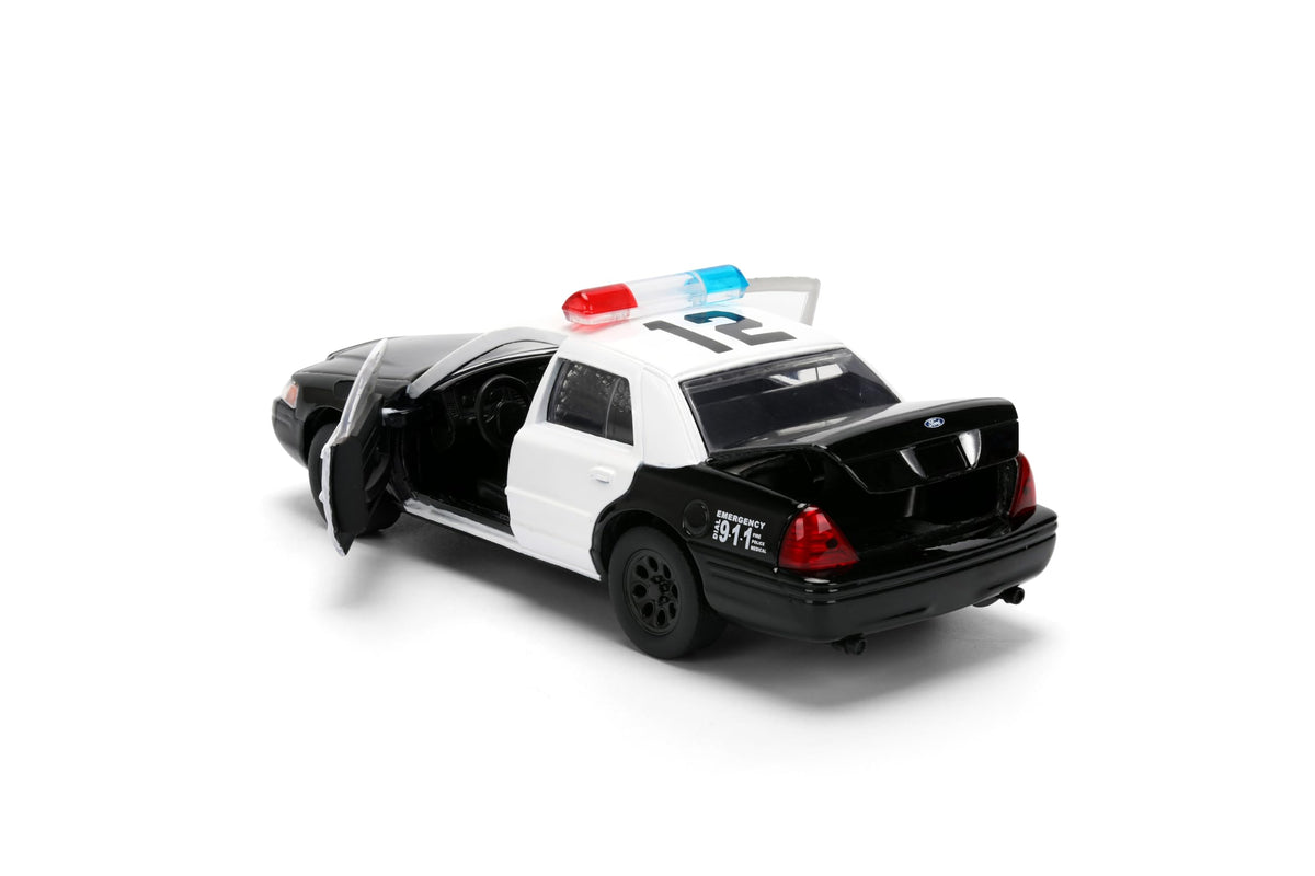 Jada Fast & Furious Ford Crown Victoria Diecast Car Toys – 1:32 Scale Police Vehicle with Opening Doors – Movie Replica for Fans and Collectors