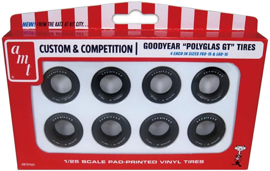AMT Model Kit Polyglas GT Tires Set of 8 Pieces for 1/25 Scale Models AMTPP038 – Toy