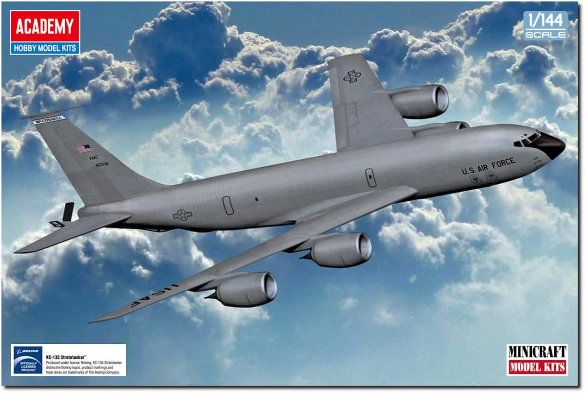 Academy 120116 492638 1/144 USAF Kc-135R Strato Tanker, White – Toy