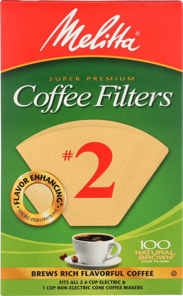 Melitta 622752 100 Count #2 Natural Brown Cone Coffee Filters – Kitchen