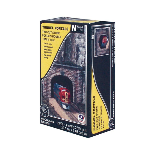 N Double Tunnel Portal, Cut Stone (2) – Toy
