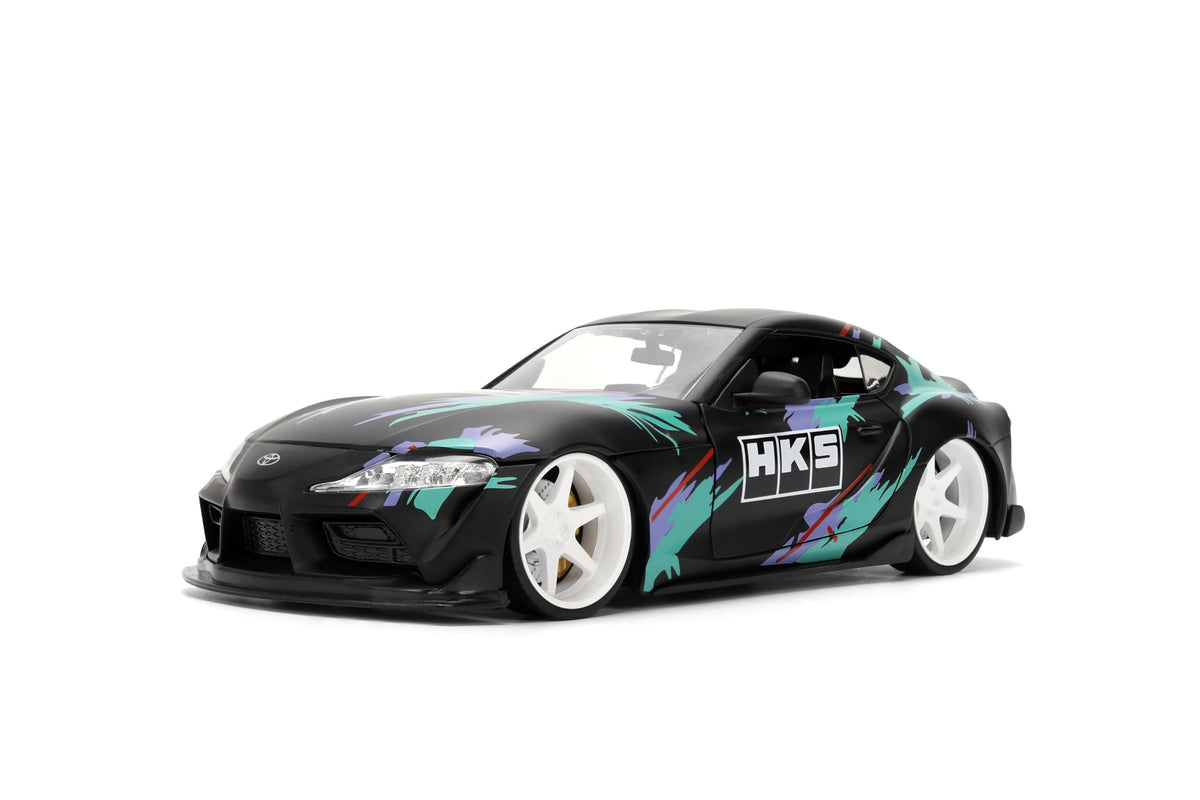 Jada 2020 Toyota GR Supra HKS, Black/Green Toys 37023-1/24 Scale Diecast Model Car